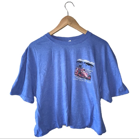 cropped blue graphic tee - Picture 1 of 3